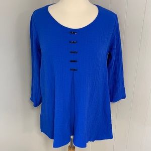 Ali Miles Cobalt Blue Workwear Top - Flattering